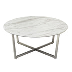 Modern Round Faux Marble Top Coffee Table 37