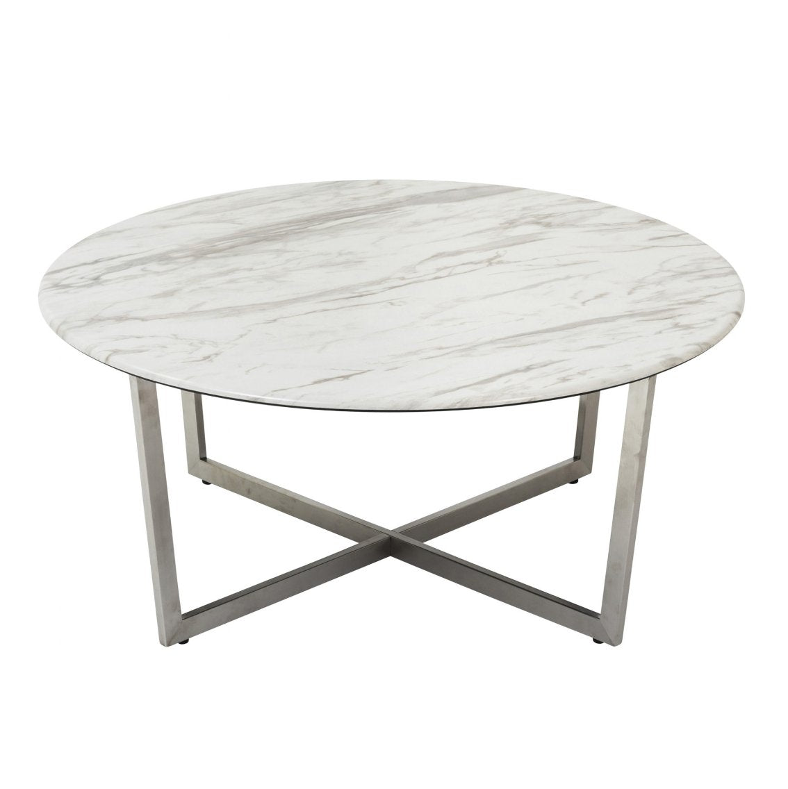 Modern Round Faux Marble Top Coffee Table 37