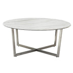 Modern Round Faux Marble Top Coffee Table 37