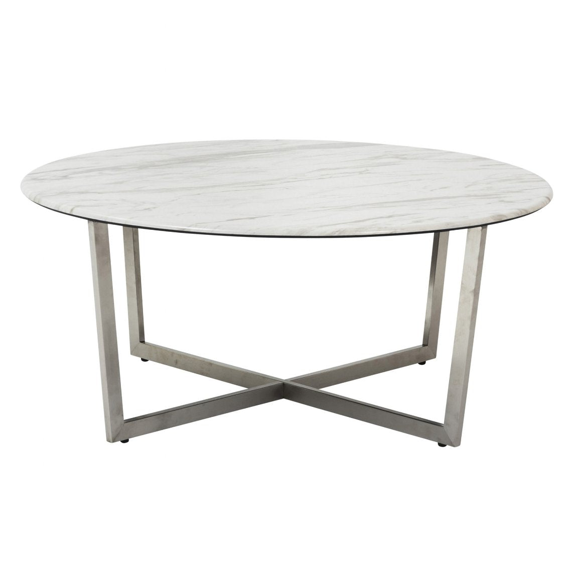 Modern Round Faux Marble Top Coffee Table 37