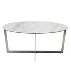 Modern Round Faux Marble Top Coffee Table 37