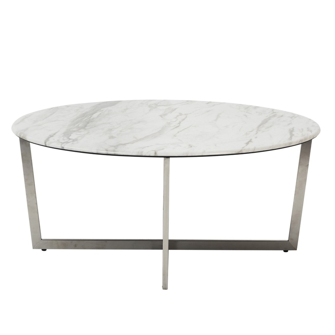 Modern Round Faux Marble Top Coffee Table 37